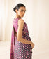 Festive Women's Unstitched Poly Satin Purple 3 Piece Saree